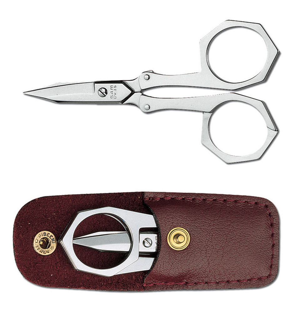 Sam - Forbici Pieghevoli Inox Ast/Cuoio
