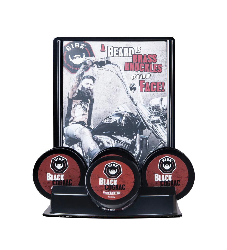 Balsamo da Barba Gibs Grooming BLACK COGNAC DISPLAY