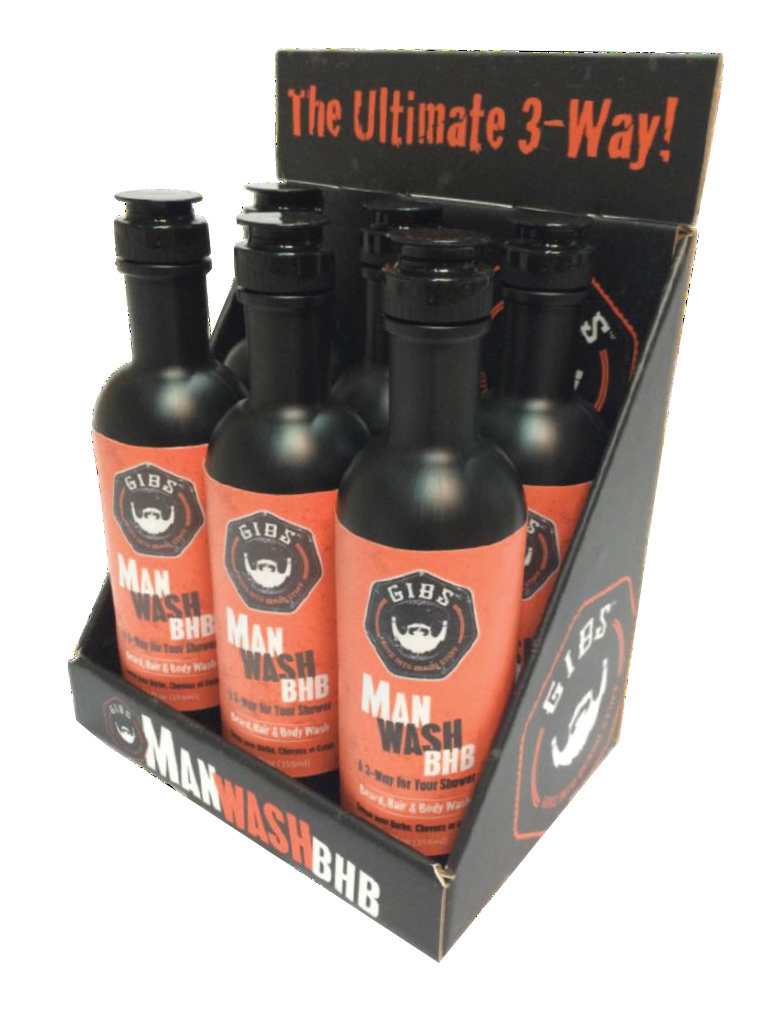Shampoo per barba Gibs Grooming MAN WASH DISPLAY